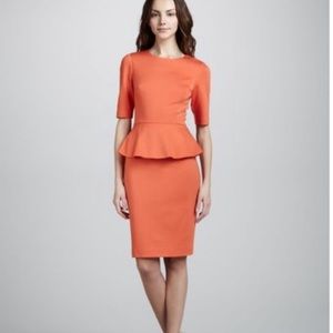 Trina Turk Orange Trophie Peplum Dress